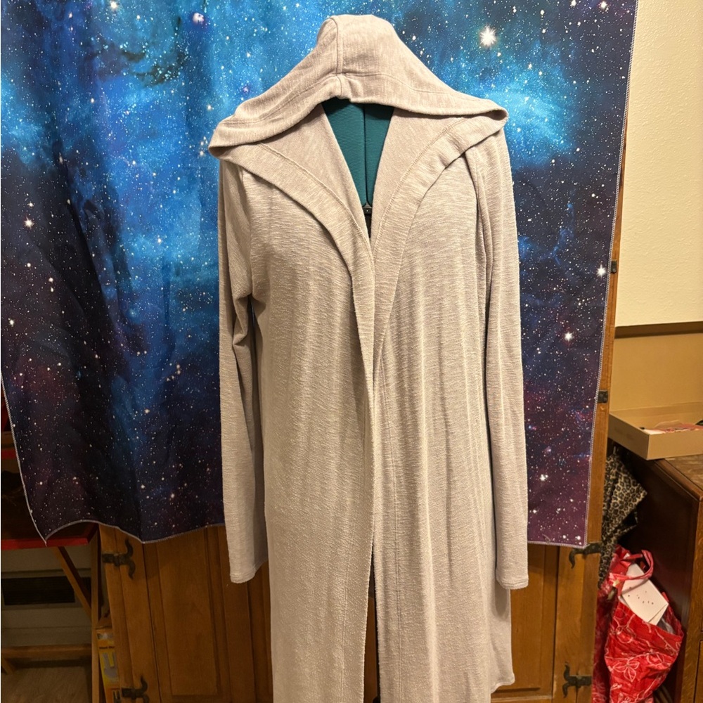 Light Beige Hooded Cardigan